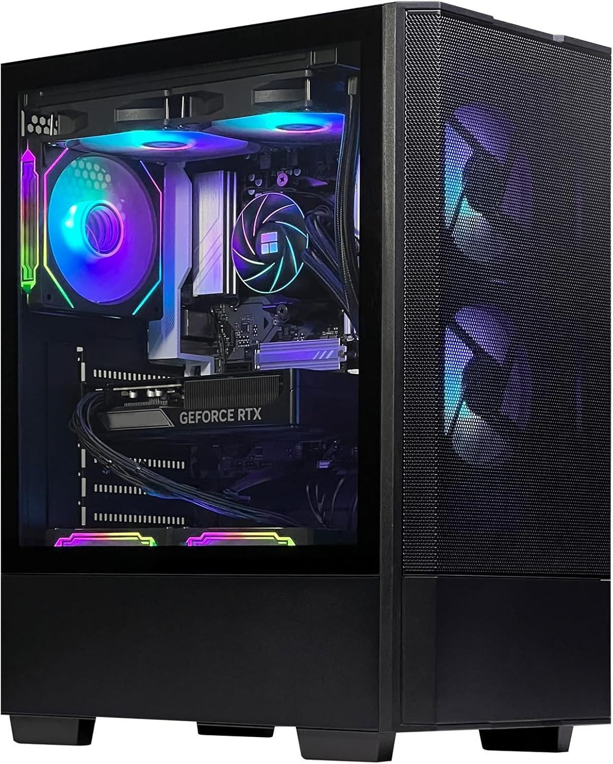 Gaming Desktop PC – AMD R5 9600X GeForce RTX 5060 8GB, 32GB DDR5 6000 RAM,1TB NVMe SSD,240mm Water Cooling&7 ARGB Fans, Prebuilt Gaming Computer