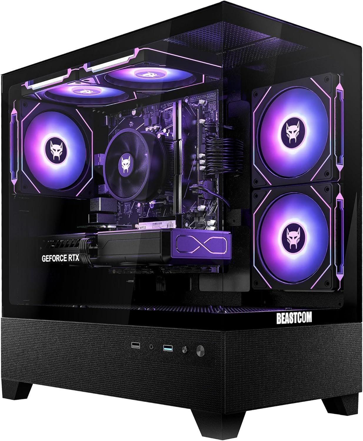 BEASTCOM Q5 Pro Gaming PC | AMD Ryzen 5 4500 6X 4,10GHz 12 Threads | GeForce RTX 3050 6GB | 32GB RAM | 1TB NVMe SSD | WiFi 5 | Windows 11 Pro