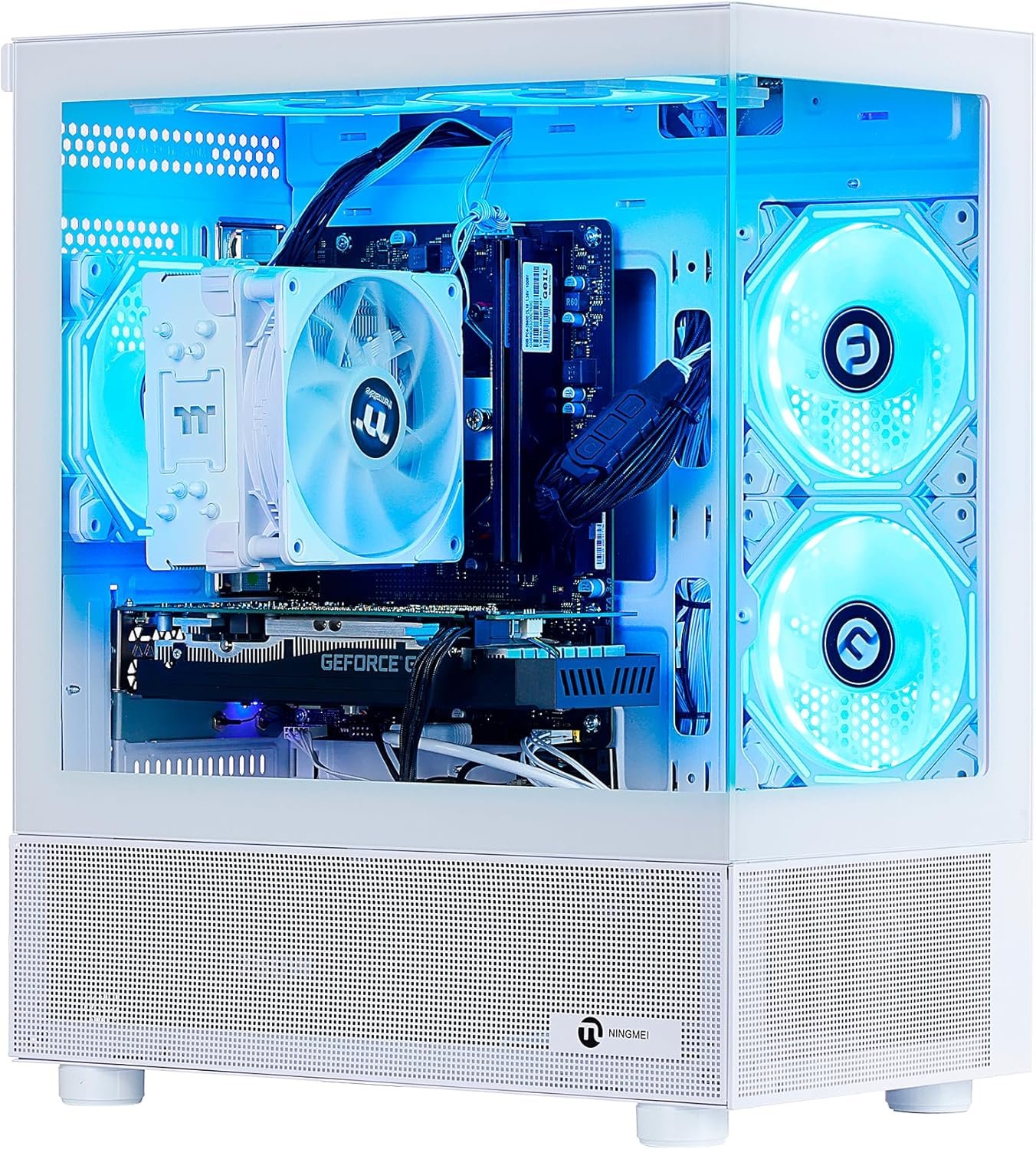 NINGMEI Gaming PC Desktop Computer,AMD Ryzen 5 5500 4.2 GHz,GeForce GTX 1660 Super 6GB,1TB NVMe SSD,16GB DDR4 3200MHz, Air Cooled Prebuilt,650W PSU,Windows 11 Home, Gamer PC, White