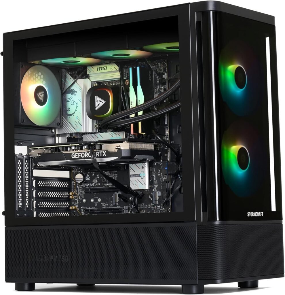 STORMCRAFT Skyhawk PRO Gaming PC – AMD Ryzen 7 9800X3D up to 5.2GHz | RTX 5070 Ti 16 GB GDDR7 | 32GB DDR5 RGB 6000MHz| 2TB NVMe Gen4 SSD | AMD B850 Chipset | 360mm AIO | 850W Gold PSU | Win11 Home